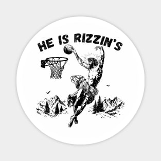 He Is Risen Funny Basketball Retro Christian Religious Magnet